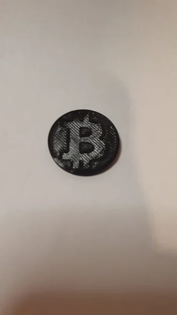 Đồng xu Bitcoin in 3D kích thước 5 kč cho xe đẩy siêu thị - Image 1