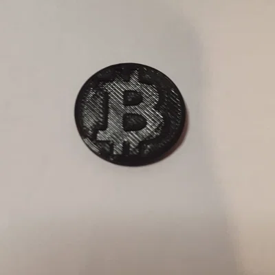 Đồng xu Bitcoin in 3D kích thước 5 kč cho xe đẩy siêu thị