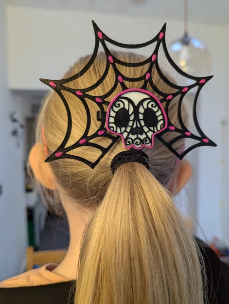 Kẹp Tóc Đầu Lâu Nhện (Spider Skull Hair Clip) - Image 1
