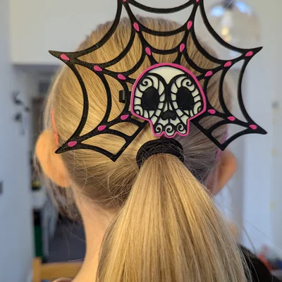 Kẹp Tóc Đầu Lâu Nhện (Spider Skull Hair Clip)