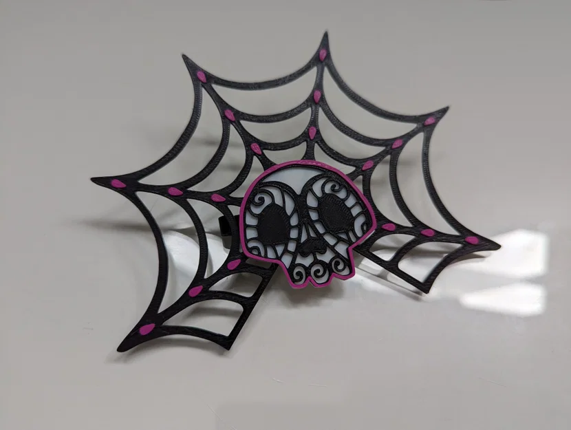 Kẹp Tóc Đầu Lâu Nhện (Spider Skull Hair Clip) - Image 2