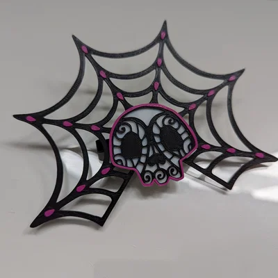 Kẹp Tóc Đầu Lâu Nhện (Spider Skull Hair Clip)