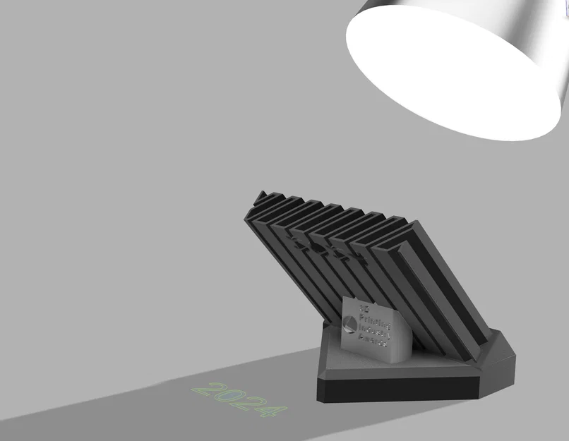 Mô hình cúp 3D Printing Award 2024 nghệ thuật với hiệu ứng bóng đổ - Image 1
