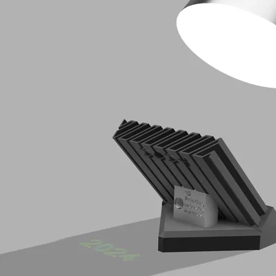 Mô hình cúp 3D Printing Award 2024 nghệ thuật với hiệu ứng bóng đổ