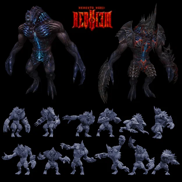 Mô hình Giont từ Requiem - 12 tư thế quái vật kinh dị in 3D - Image 1