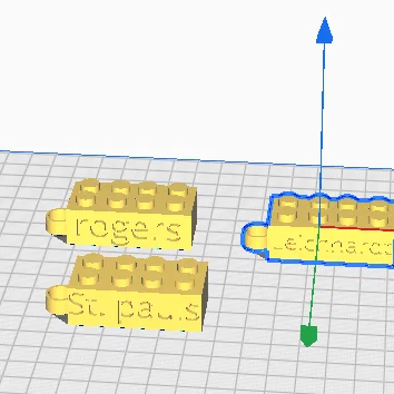 Móc khóa hình viên gạch LEGO cá nhân hóa tên đường phố 3D