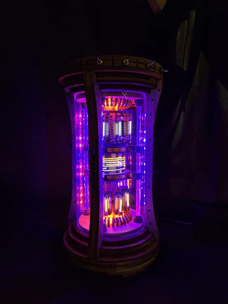 Mô phỏng Lò Phản Ứng Gỗ: Đèn ngủ/đèn bàn, âm thanh & LED động, sạc không dây, WiFi - Image 2