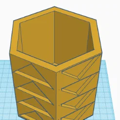 Mẫu in 3D chậu cây lục giác Hex Planter Up and Down V2