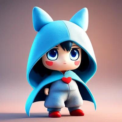 Mô hình 3D nhân vật Zero phong cách Chibi dễ thương