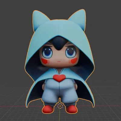 Mô hình 3D nhân vật Zero phong cách Chibi dễ thương