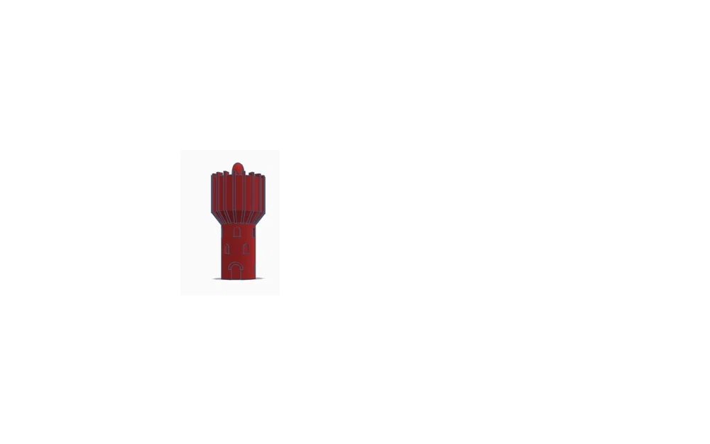 Mẫu móc khóa tháp nước (Watertoren) in 3D tinh xảo - Image 2