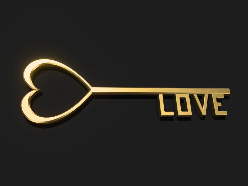 Mô hình 3D Chìa khóa Tình yêu (Love Key) làm quà tặng ý nghĩa - Image 1
