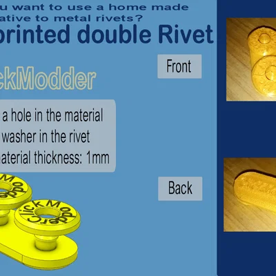 Đinh tán đôi (Double Rivet) in 3D cho thủ công và cosplay