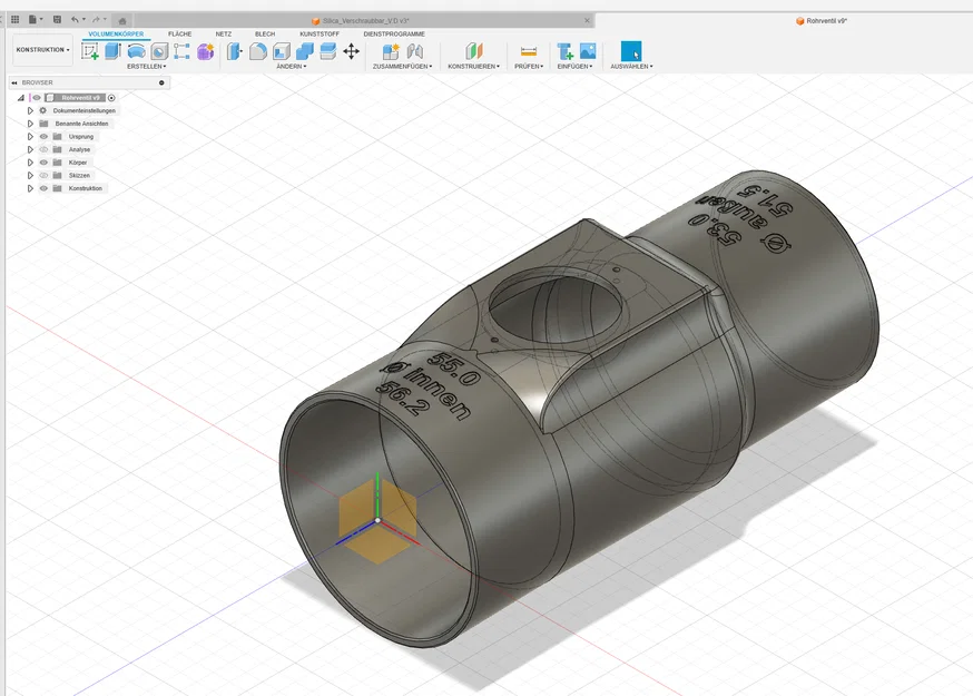 Đầu nối ống hút bụi có van xả áp cho DustCommander (kèm file Fusion360) - Image 2