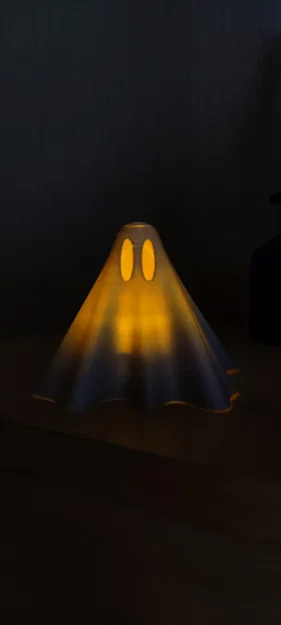 Simple Ghost – Giá đỡ nến tea light điện tử hình ma đơn giản - Image 1