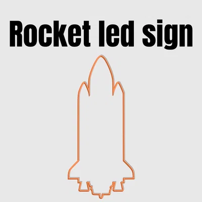 Biển LED Tên Lửa (Rocket led sign) In 3D