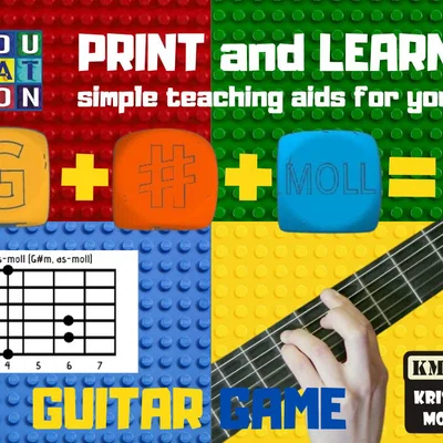 Mô hình xúc xắc học hợp âm Guitar (Guitar Chords Game) - In 3D sáng tạo
