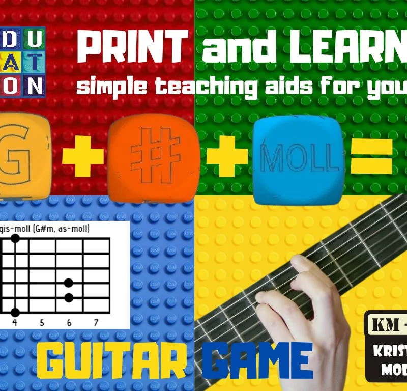 Mô hình xúc xắc học hợp âm Guitar (Guitar Chords Game) - In 3D sáng tạo