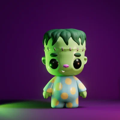 Mô hình 3D Baby Frankenstein dễ thương trang trí Halloween