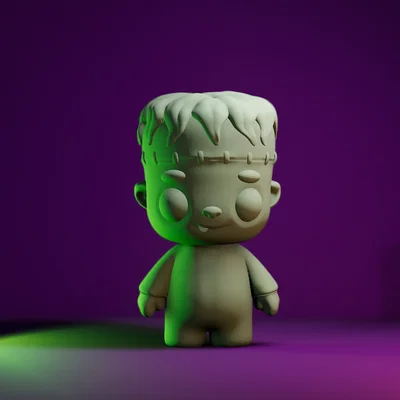 Mô hình 3D Baby Frankenstein dễ thương trang trí Halloween