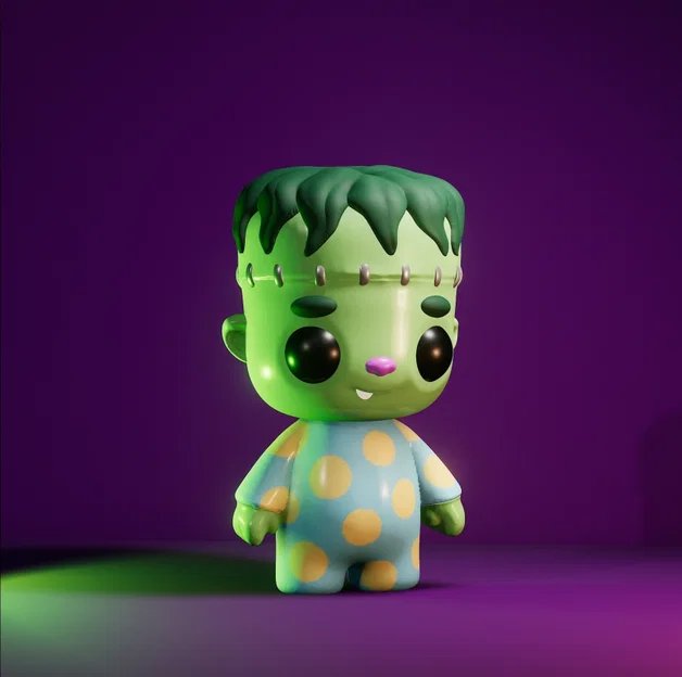 Mô hình 3D Baby Frankenstein dễ thương trang trí Halloween - Image 3