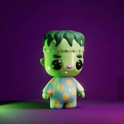 Mô hình 3D Baby Frankenstein dễ thương trang trí Halloween