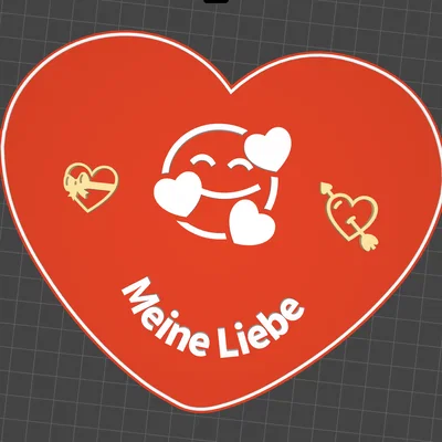 Mô hình trái tim trang trí Meine Liebe in 3D đầy lãng mạn