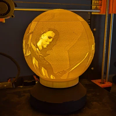 Quả Cầu Lithophane Phim Kinh Dị (Horror Movie Lithophane Globe)