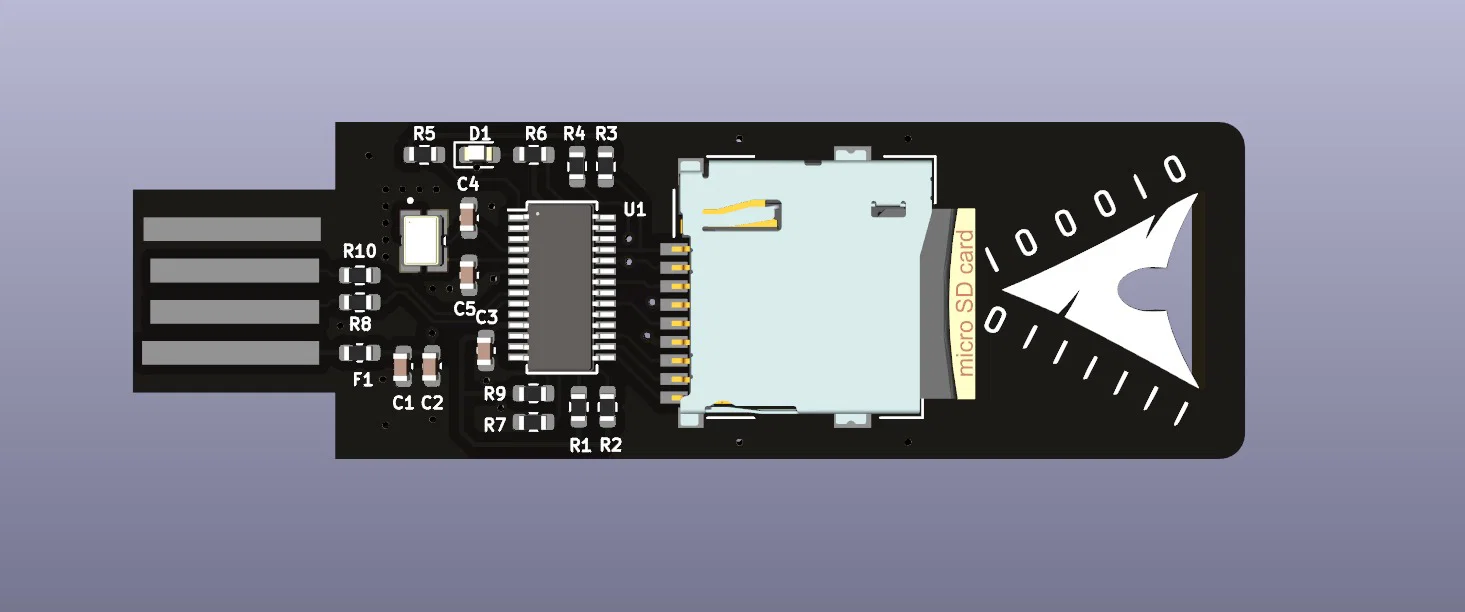 CyberDrive – Vỏ in 3D cho PCB SD-to-USB nạp sẵn Kali Linux/BlackArch - Image 1