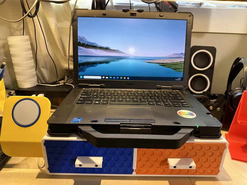 Gridfinity Laptop Riser có ngăn kéo 2 bộ 4x5 - Image 1