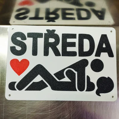 Středa - Wednesday (Bảng hiệu hài hước)