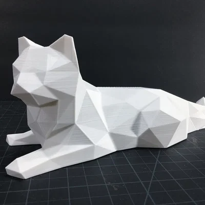 Mô hình mèo Low Poly trang trí bàn làm việc cực chất