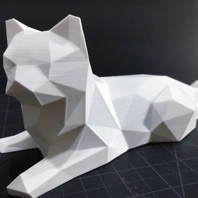 Mô hình mèo Low Poly trang trí bàn làm việc cực chất
