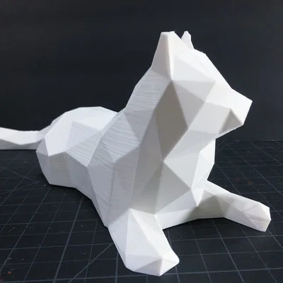 Mô hình mèo Low Poly trang trí bàn làm việc cực chất