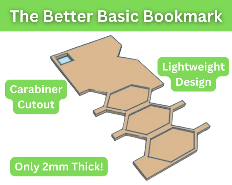 Bookmark đơn giản (có khoét chỗ gắn phụ kiện & dáng lục giác) - Image 1