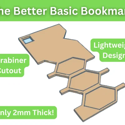 Bookmark đơn giản (có khoét chỗ gắn phụ kiện & dáng lục giác)
