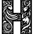 Mô hình trang trí chữ H nghệ thuật - Crazy Alphabet 20cm - Thumbnail 1