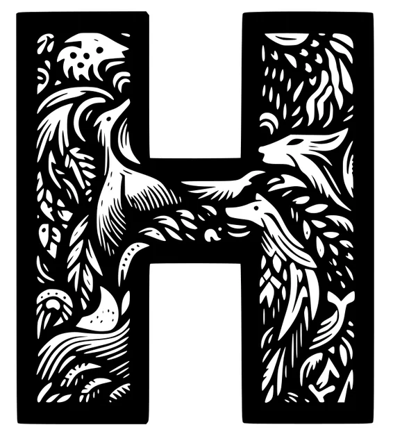 Mô hình trang trí chữ H nghệ thuật - Crazy Alphabet 20cm - Image 3