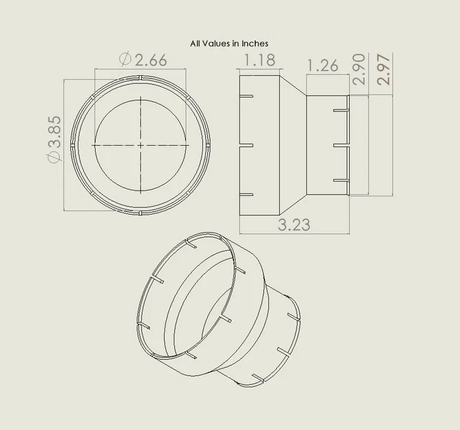 Adapter Ống Gió Từ 3” Sang 4” (Flex to Rigid Duct Adapter) - Image 1