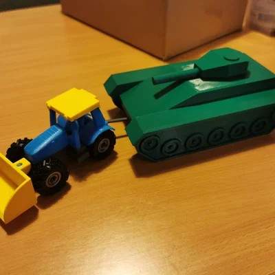 Mô hình 3D Farmer Ukraine kéo xe tăng - Sản phẩm in 3D đầy ý nghĩa