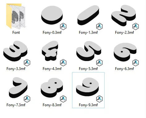 Bộ file 3D chữ số Fony Font kiểu dáng hiện đại cho in 3D - Image 1
