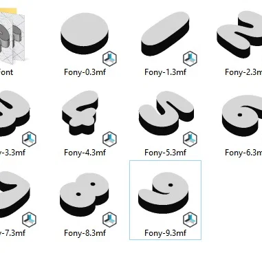Bộ file 3D chữ số Fony Font kiểu dáng hiện đại cho in 3D
