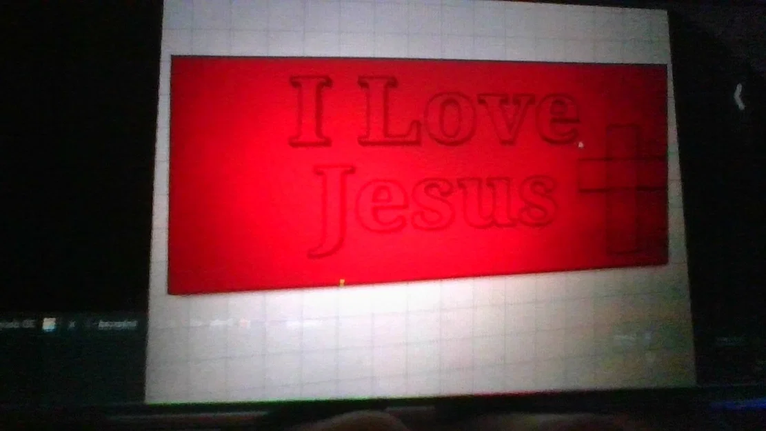 Mô hình in 3D bảng decor I Love Jesus treo tường trang trí - Image 1