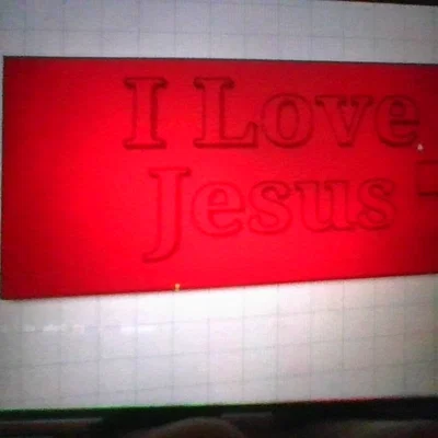 Mô hình in 3D bảng decor I Love Jesus treo tường trang trí