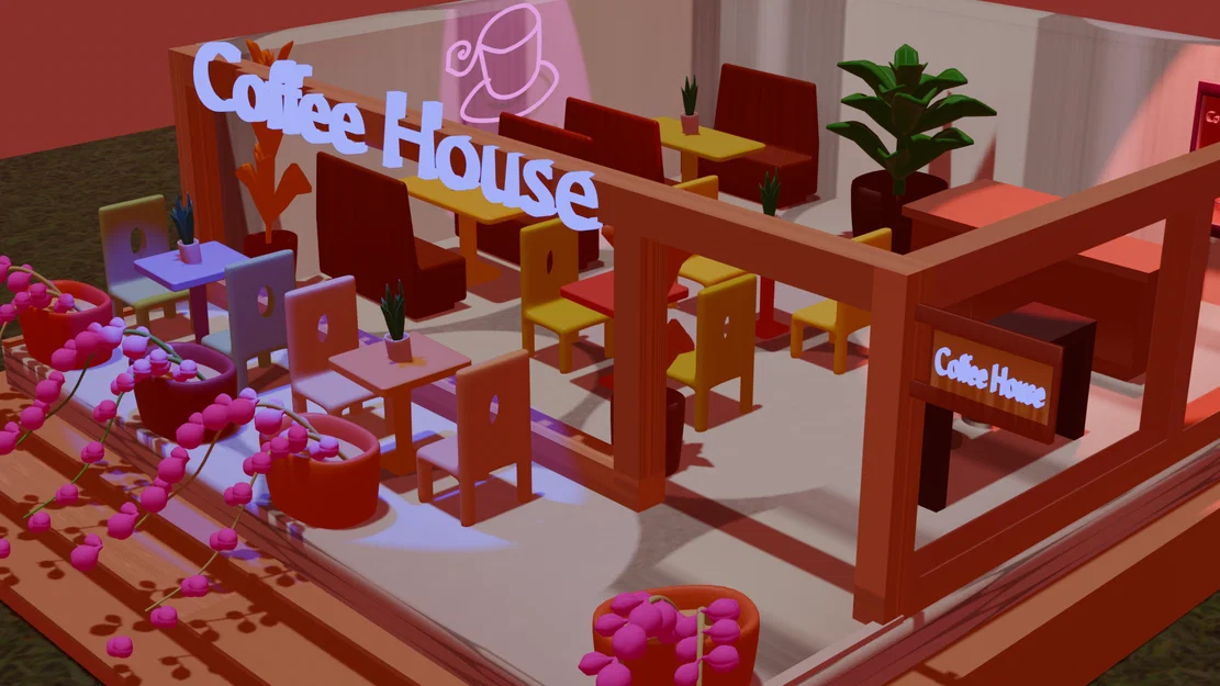 Mô hình trang trí tiệm cà phê Coffee House in 3D cực chill - Image 2