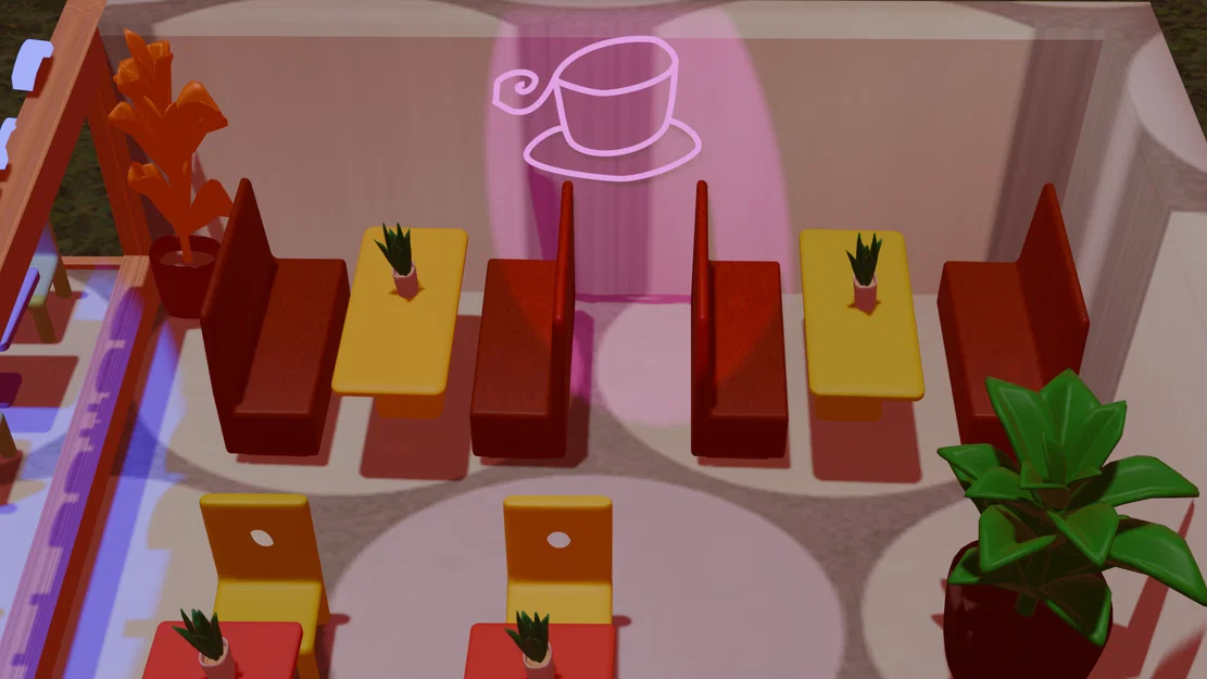 Mô hình trang trí tiệm cà phê Coffee House in 3D cực chill - Image 3