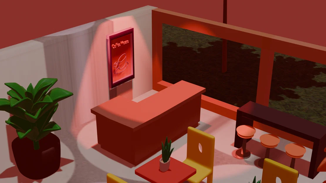 Mô hình trang trí tiệm cà phê Coffee House in 3D cực chill - Image 4