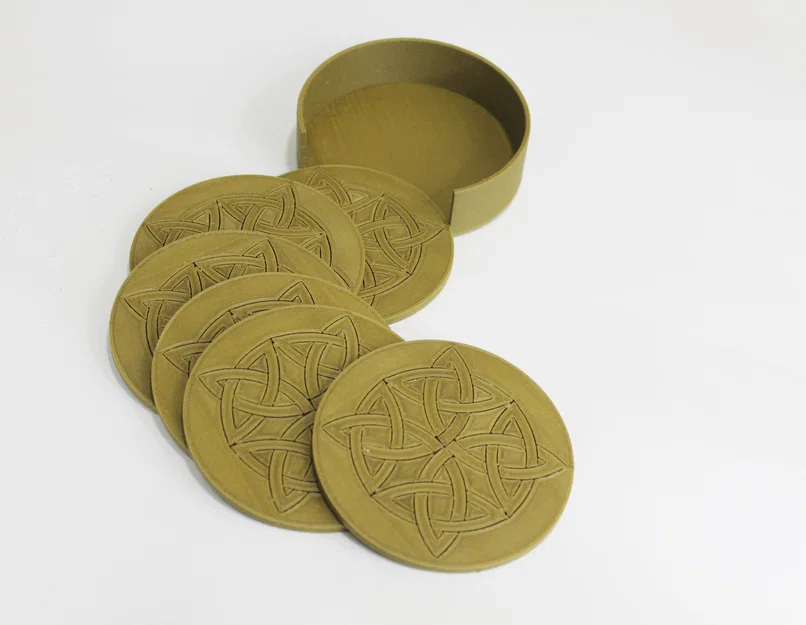 Bộ đế lót ly họa tiết Celtic cổ điển - Model in 3D tinh tế - Image 1
