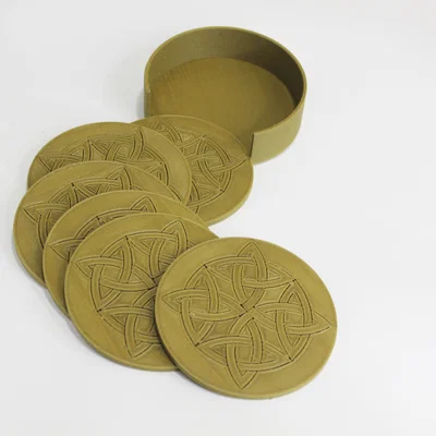 Bộ đế lót ly họa tiết Celtic cổ điển - Model in 3D tinh tế