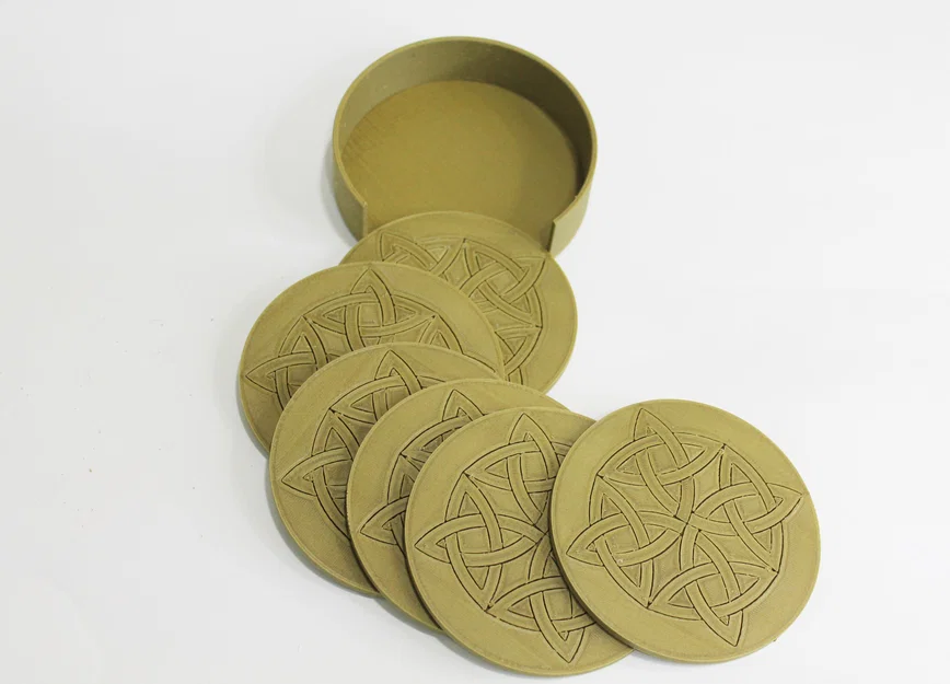 Bộ đế lót ly họa tiết Celtic cổ điển - Model in 3D tinh tế - Image 2